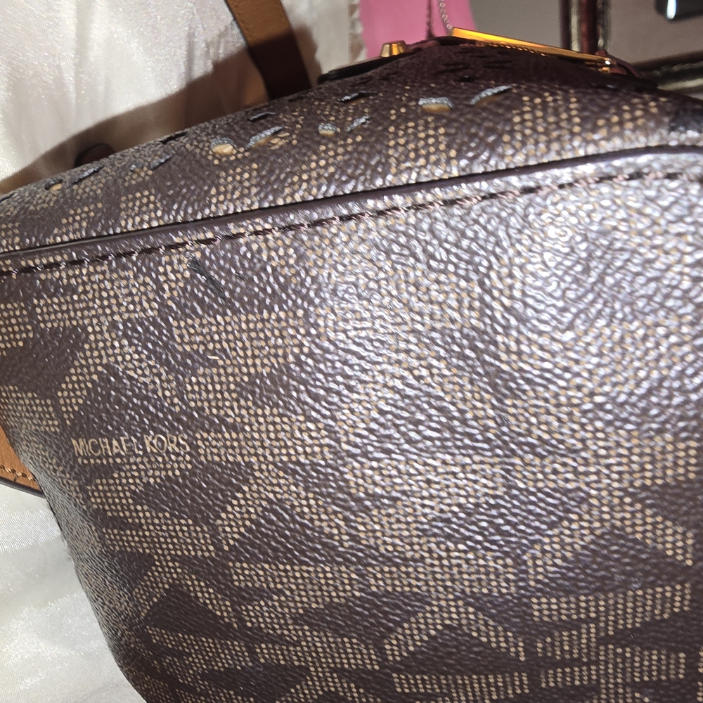 Michael Kors Brown Lasercut Backpack - Picture 4 of 8